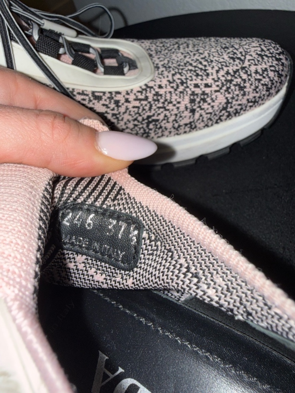 Prada Pink and Black Knit Slip-On Sneakers - Picture 4 of 6